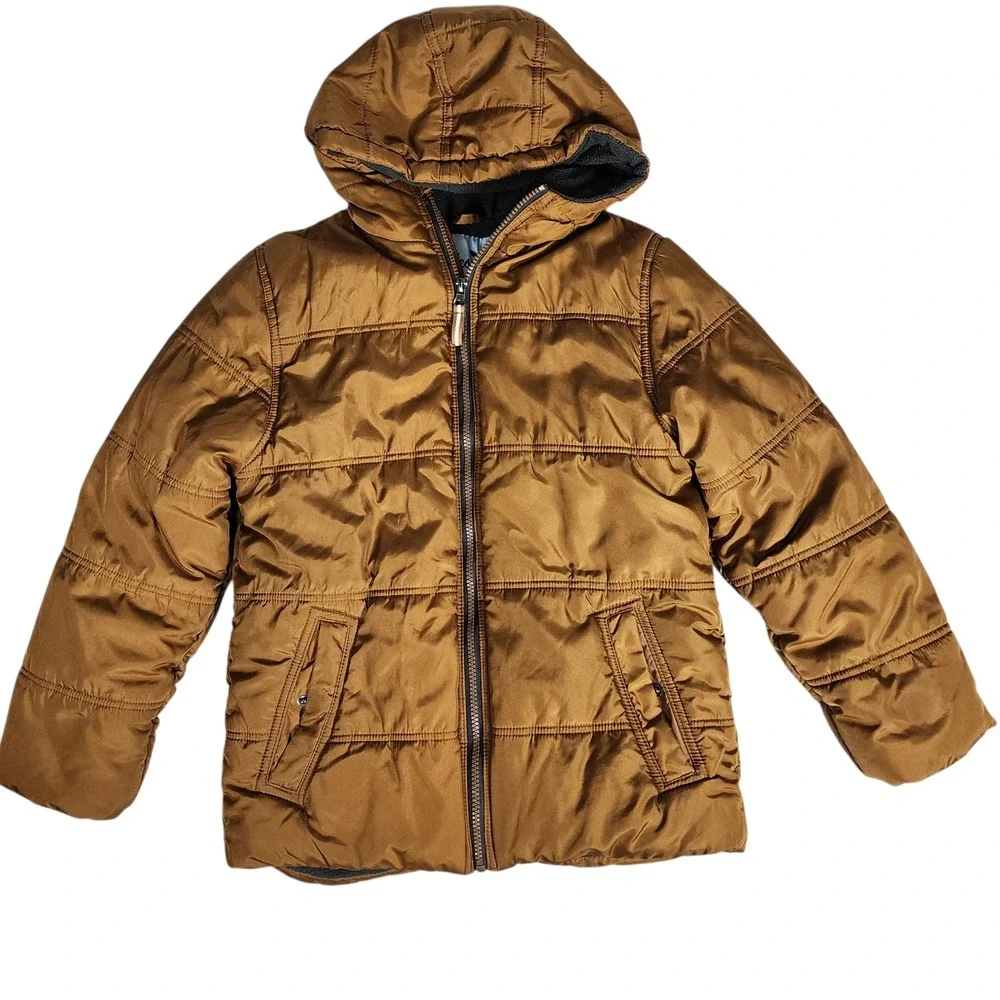 Whales Tail Outerwear Kids Size 10‎ 12 Brown Puffer Hooded Jacket Winter Warm